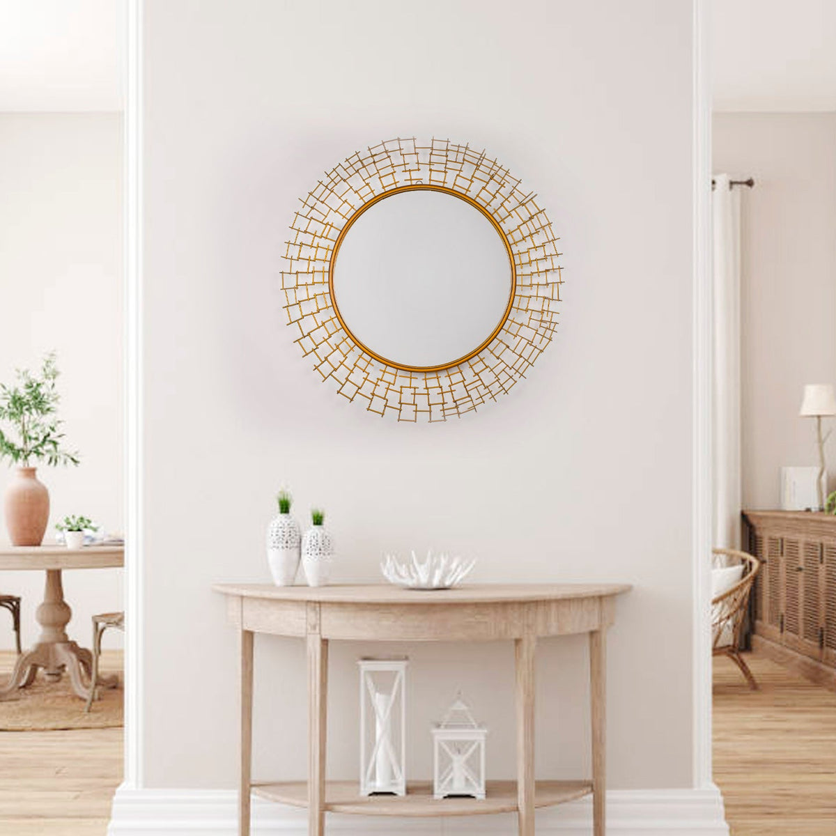 Metal Wall Mirror - Barna Accent Mirror - Wall Decor Mirror