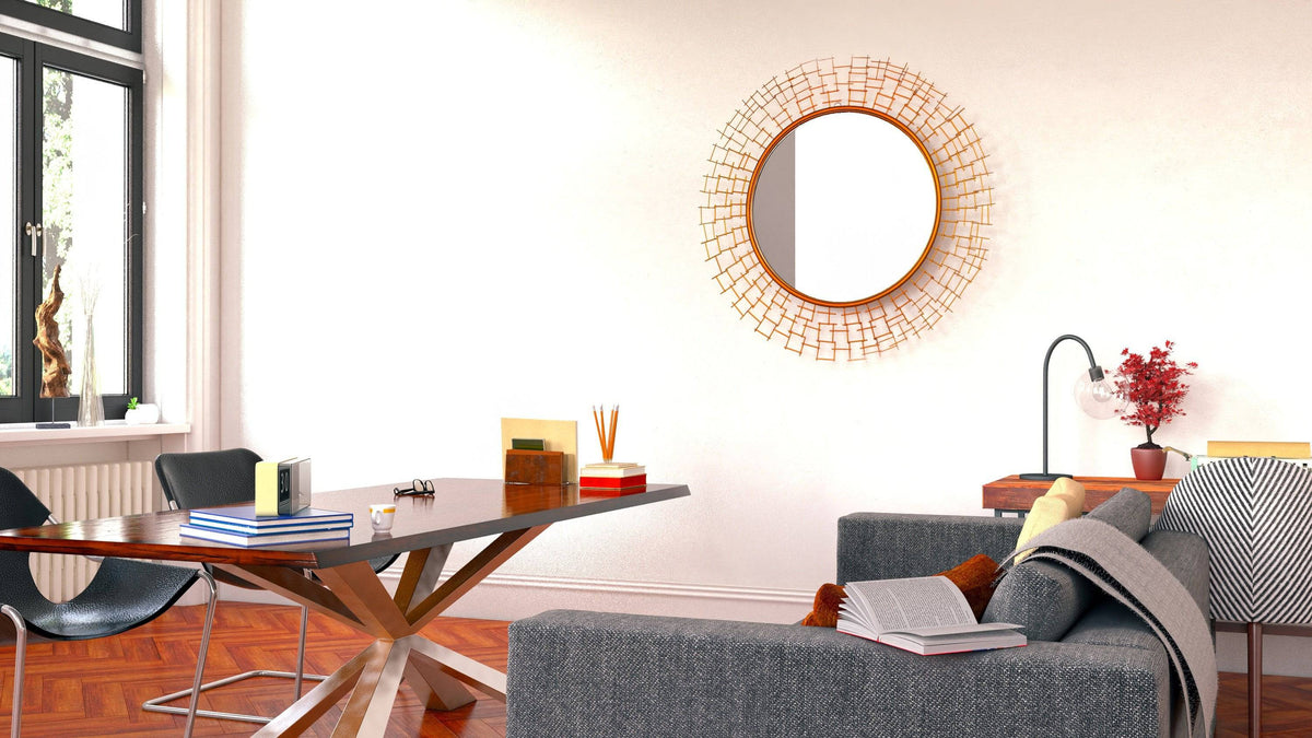 Metal Wall Mirror - Barna Accent Mirror - Wall Decor Mirror