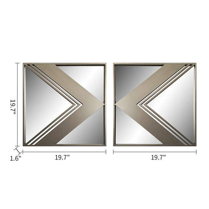 Wall Mirror - Metal Wall Decorative Mirrors - Set of 2