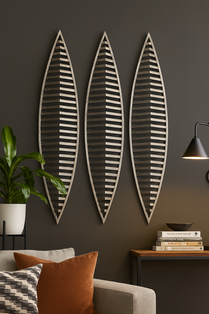 Wall Mirror - Decorative Metal Wall Mirror, Set of 3pcs