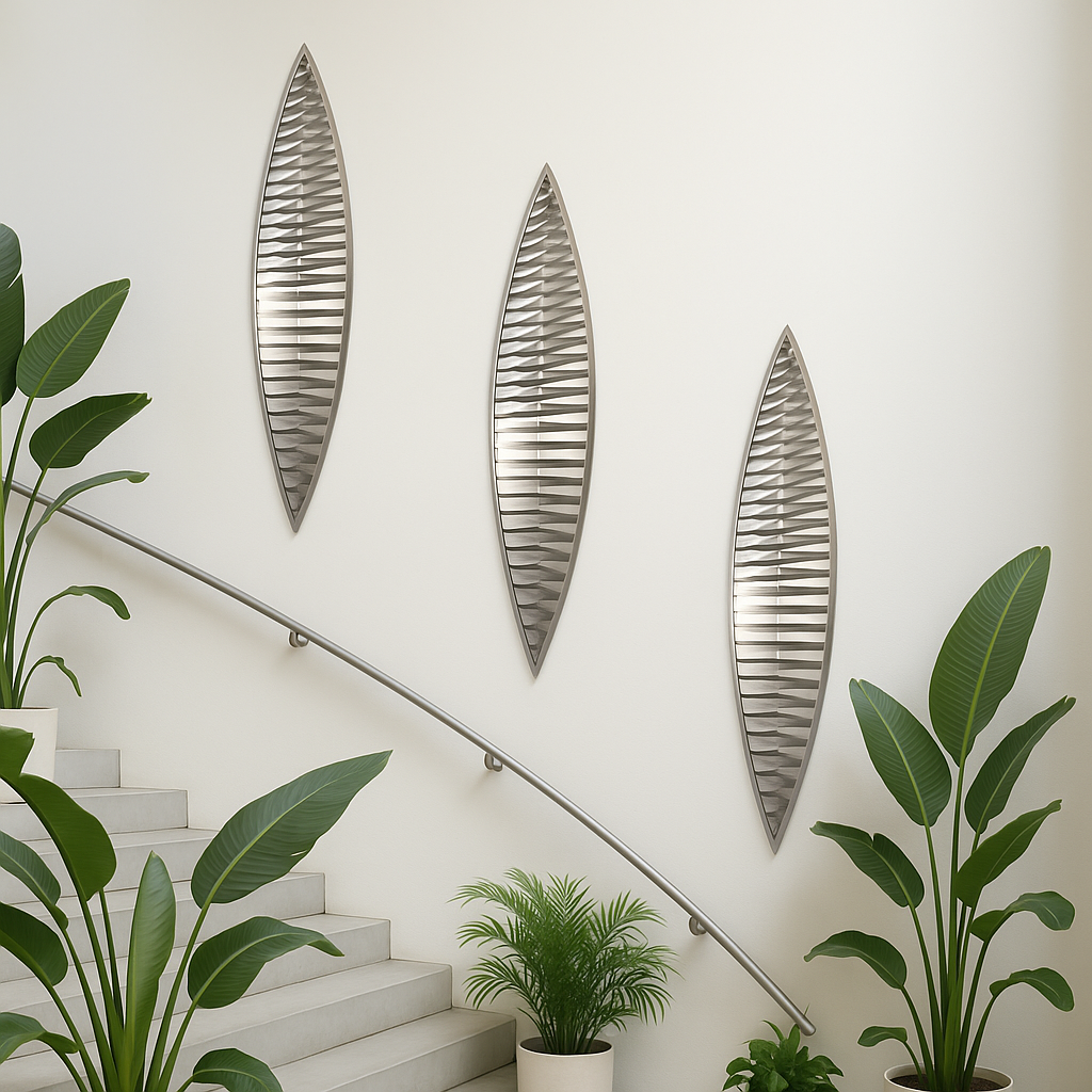 Wall Mirror - Decorative Metal Wall Mirror, Set of 3pcs