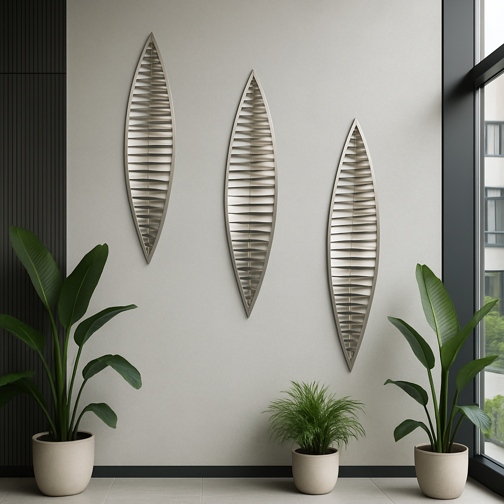 Wall Mirror - Decorative Metal Wall Mirror, Set of 3pcs