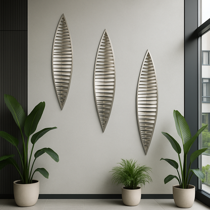Wall Mirror - Decorative Metal Wall Mirror, Set of 3pcs