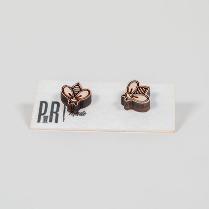 Small Wood Stud Earrings | Geometric Designs