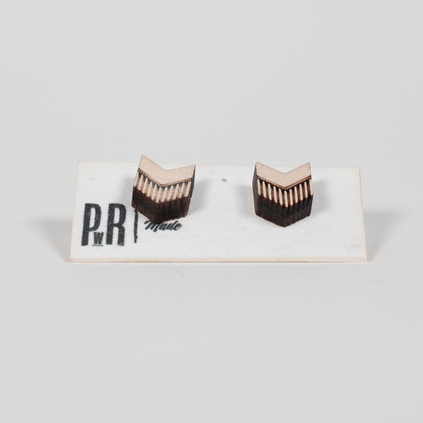 Small Wood Stud Earrings | Geometric Designs