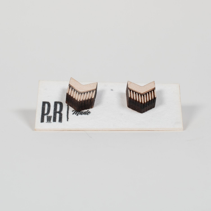 Small Wood Stud Earrings | Geometric Designs