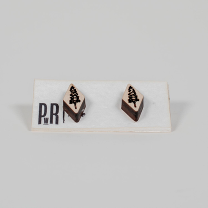 Small Wood Stud Earrings | Geometric Designs