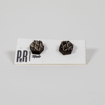 Small Wood Stud Earrings | Geometric Designs
