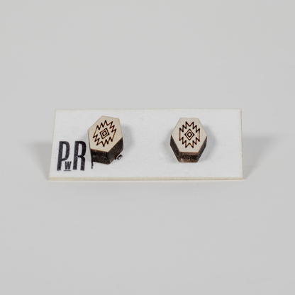 Small Wood Stud Earrings | Geometric Designs
