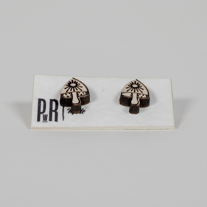 Small Wood Stud Earrings | Geometric Designs