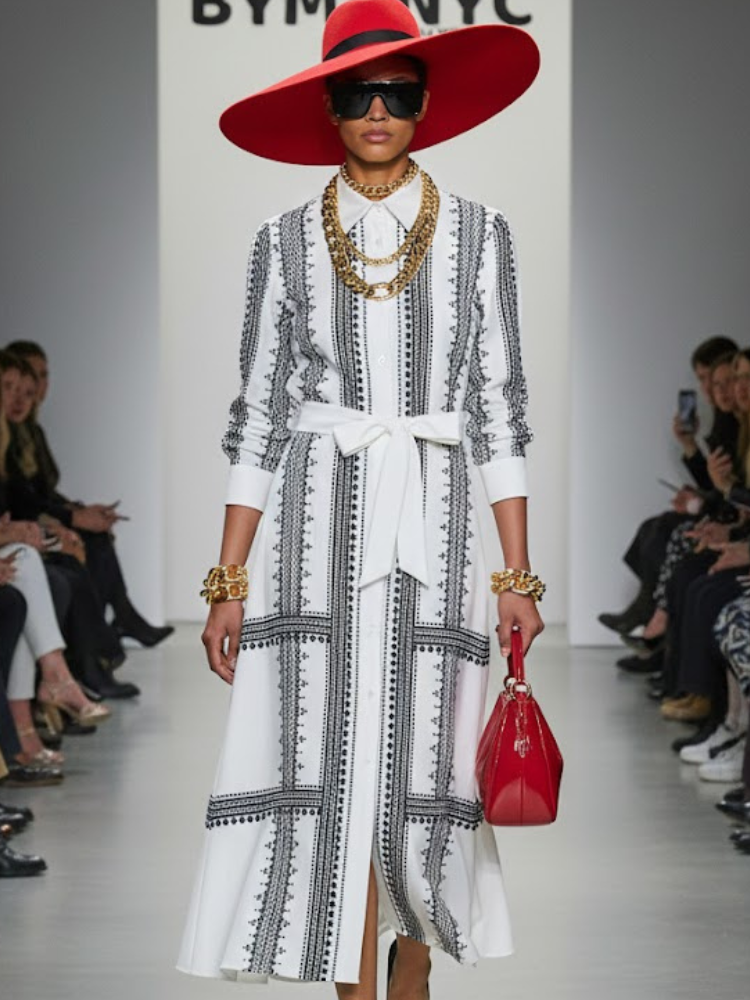 Maxi Dress New Collection BYMANYC ® New York • Black & White Geometric Print