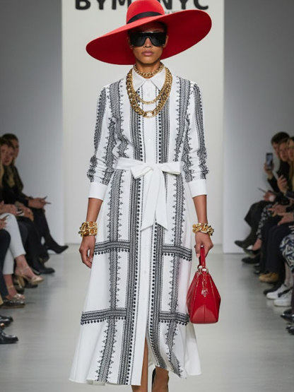 Maxi Dress New Collection BYMANYC ® New York • Black & White Geometric Print