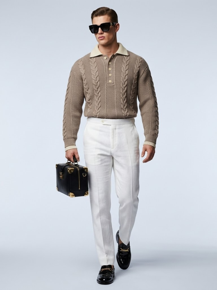 Men's Cable-Knit Sweater HAMPTON New Collection Prêt-À-Porter BYMANYC ® New York