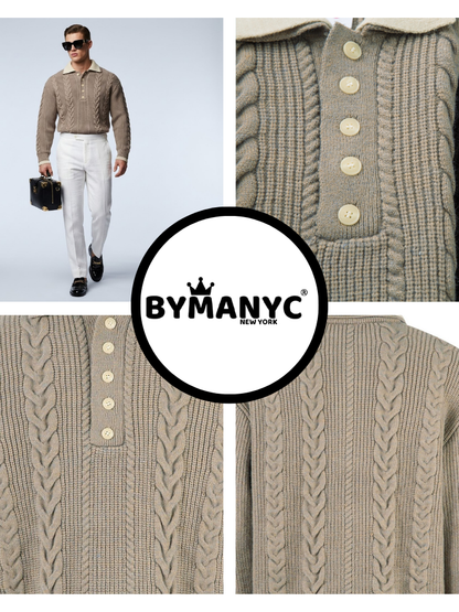 Men's Cable-Knit Sweater HAMPTON New Collection Prêt-À-Porter BYMANYC ® New York