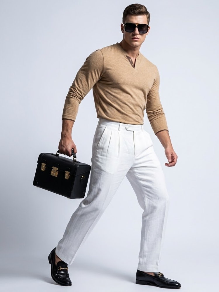 Men's Henley Long-Sleeve Polo MADISON New Collection Prêt-À-Porter BYMANYC ® New York