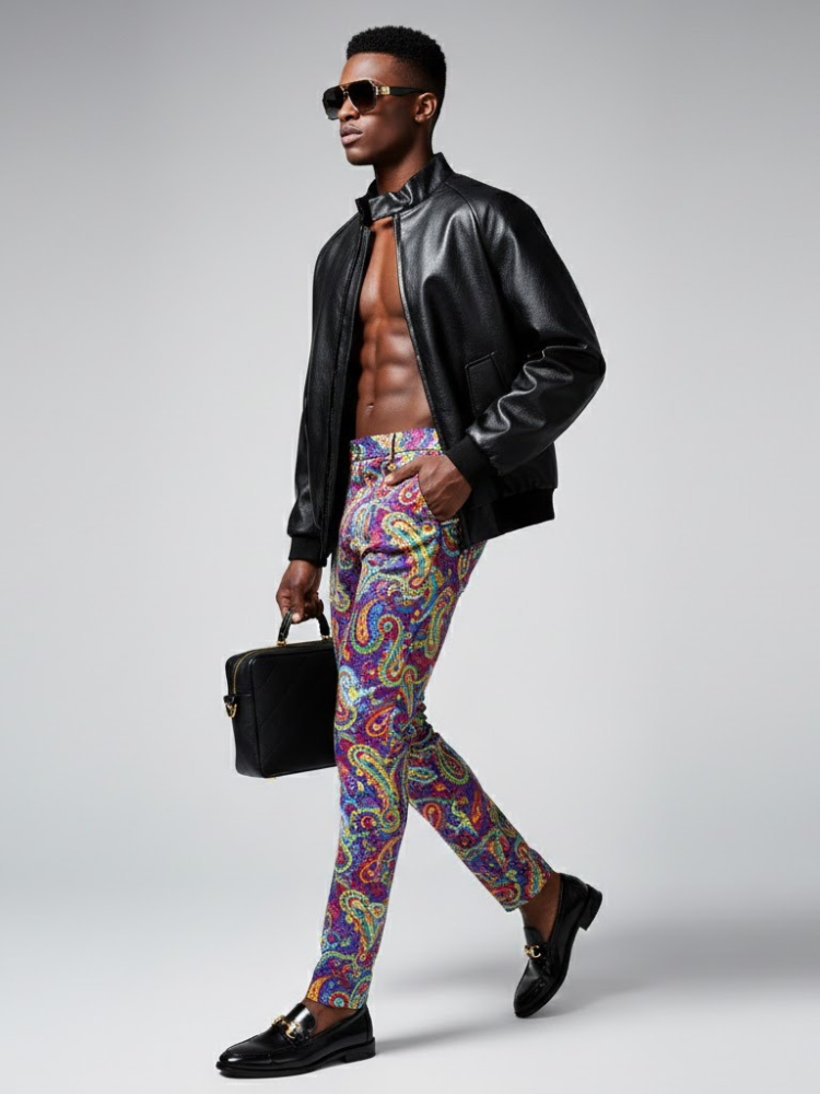 Men's Vegan Leather Bomber Jacket SOHO LEATHER NYFW New Colecction BYMANYC ® New York