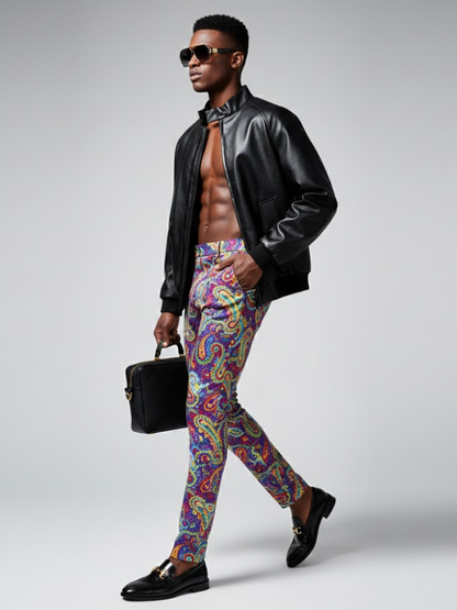 Men's Vegan Leather Bomber Jacket SOHO LEATHER NYFW New Colecction BYMANYC ® New York