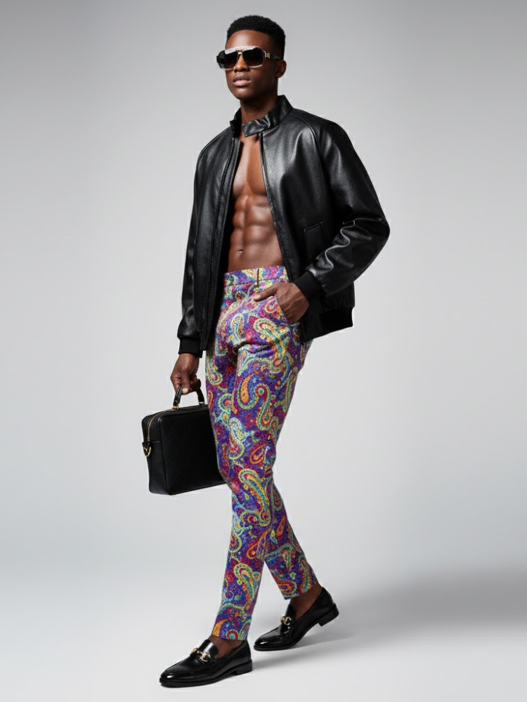 Men's Vegan Leather Bomber Jacket SOHO LEATHER NYFW New Colecction BYMANYC ® New York