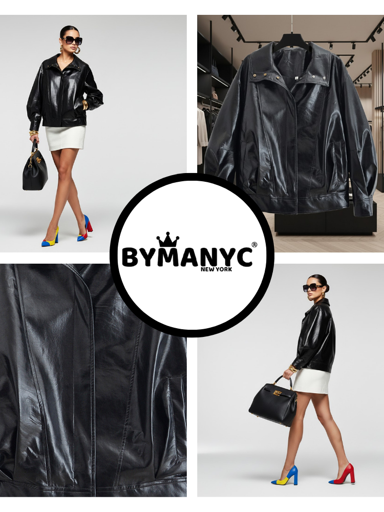 Minimalist Eco-Leather Jacket • SOHO New Collection BYMANYC ® New York
