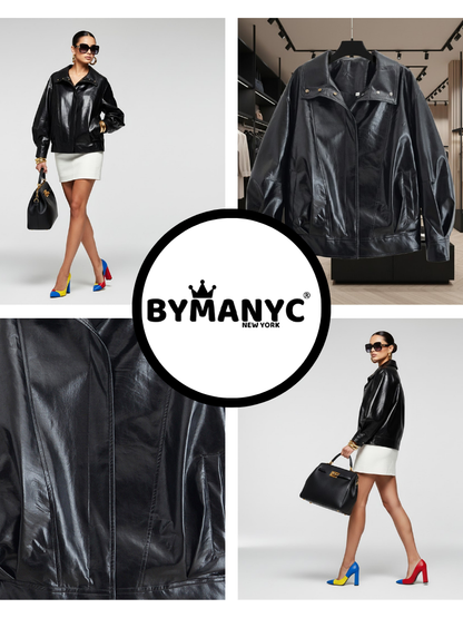 Minimalist Eco-Leather Jacket • SOHO New Collection BYMANYC ® New York