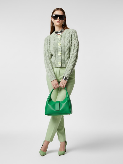 Mint Green Cable Knit Cardigan - TRIBECA: New Colección COUTURE in NOLITA - BYMANYC ® New York