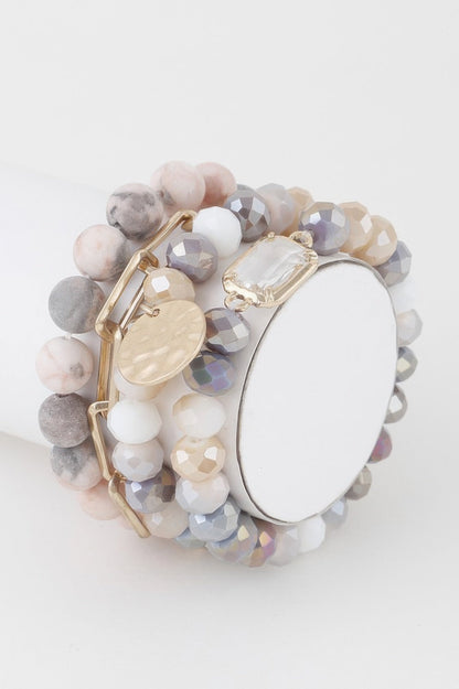Multi Stone Crystal Beaded Bracelet | BYMANYC ® New York Jewelry