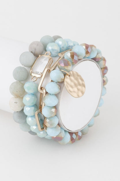 Multi Stone Crystal Beaded Bracelet | BYMANYC ® New York Jewelry