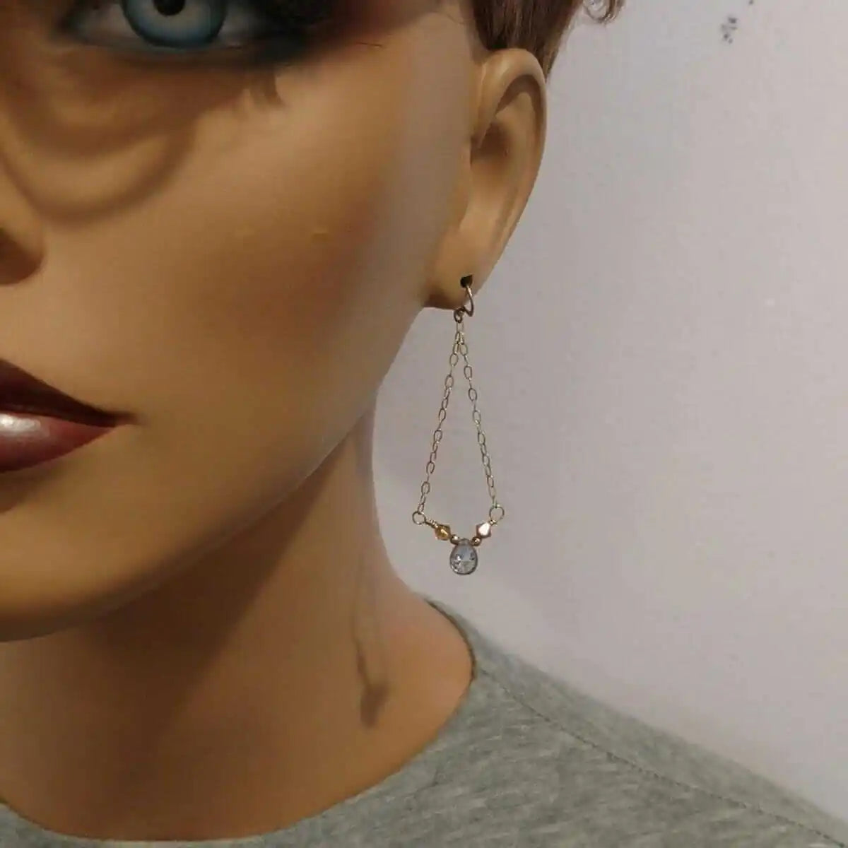 Mystic Rainbow Quartz Gold Filled Drop Earrings