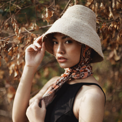 The Naomi Jute Clochet Straw Hat in Beige