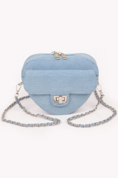 NOHO Heart Denim Crossbody - New Collection Los Angeles - BYMANYC ® New York