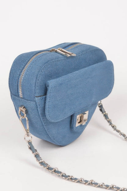 NOHO Heart Denim Crossbody - New Collection Los Angeles - BYMANYC ® New York