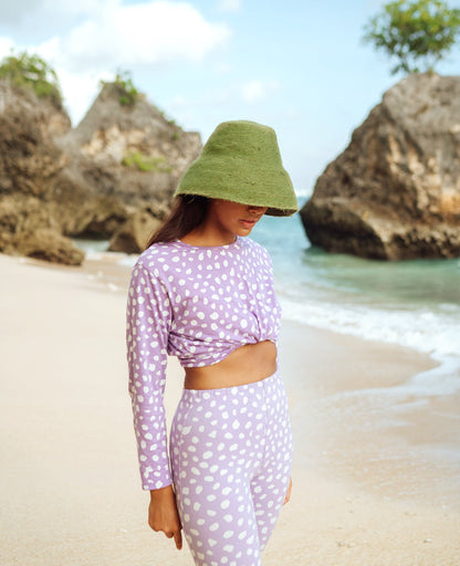 The Naomi Jute Clochet Straw Hat in Matcha Green