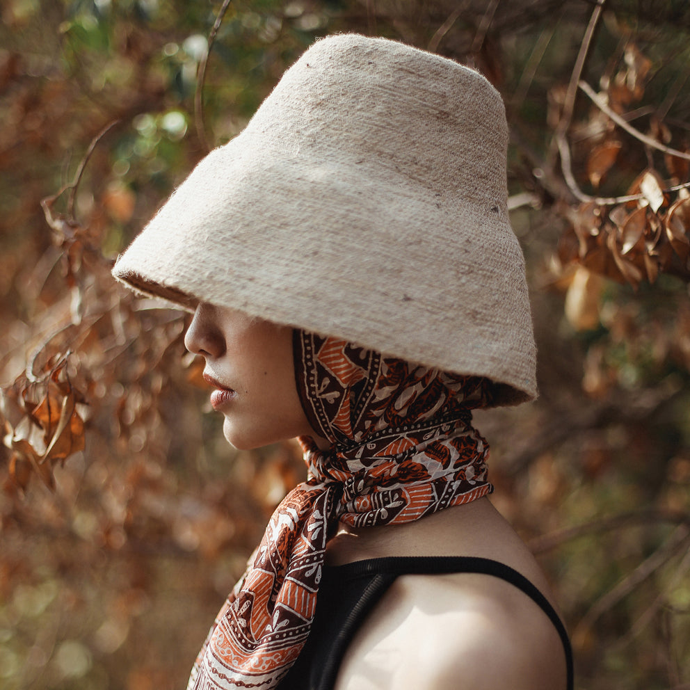 The Naomi Jute Clochet Straw Hat in Beige