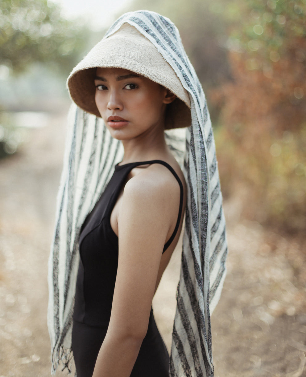 The Naomi Jute Clochet Straw Hat in Beige