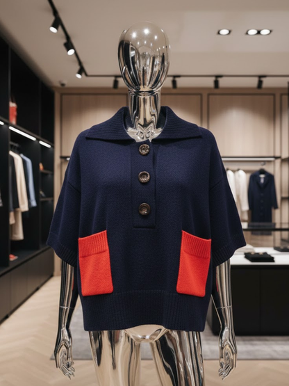 Navy Contrast Polo • TRIBECA New Collection BYMANYC ® New York