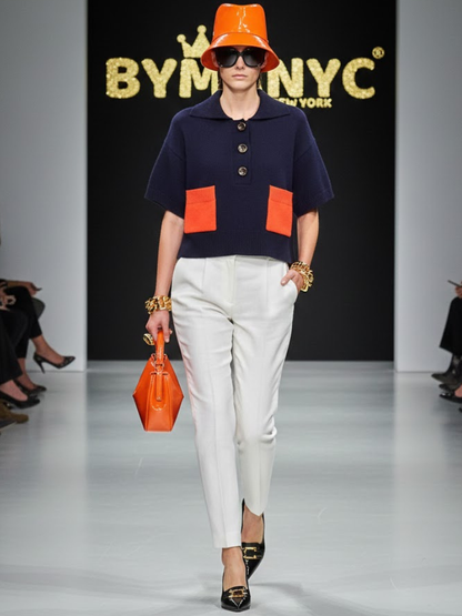 Navy Contrast Polo • TRIBECA New Collection BYMANYC ® New York