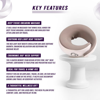 Multi-Purpose Neck Massage Pillow W/Warmth