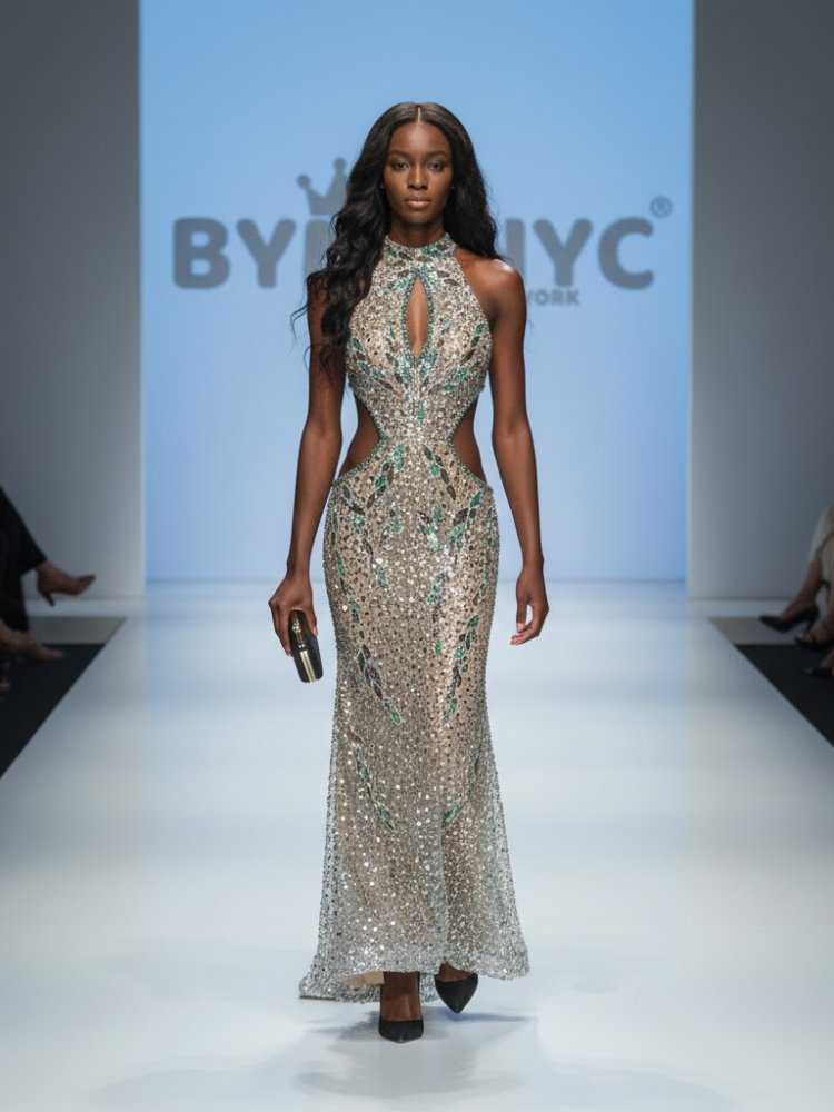 Nude Crystal Gala Dress GREENWICH VILLAGE: Prêt-À-Porter Line BYMANYC ® New York