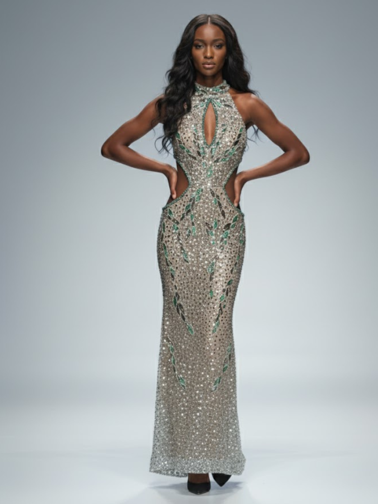 Nude Crystal Gala Dress GREENWICH VILLAGE: Prêt-À-Porter Line BYMANYC ® New York