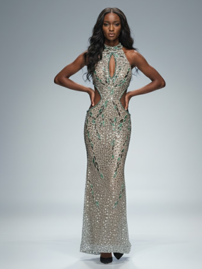 Nude Crystal Gala Dress GREENWICH VILLAGE: Prêt-À-Porter Line BYMANYC ® New York