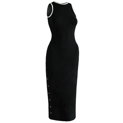 The Ola Second-Skin Bodycon Midi Dress in Black
