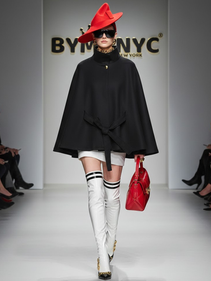 Onyx Belted Cape • FIFTH AVE New Collection BYMANYC ® New York