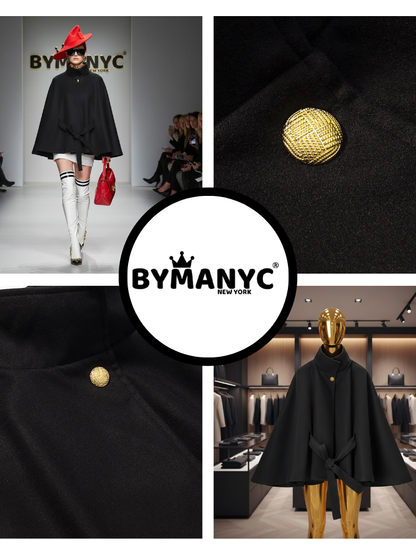 Onyx Belted Cape • FIFTH AVE New Collection BYMANYC ® New York