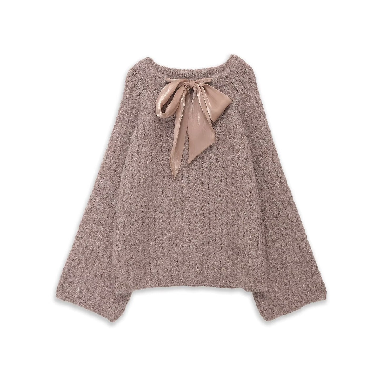 Oversize Mohair Knit Sweater With Satin Bow SOHO New Collection FASHION BYMANYC ® New York