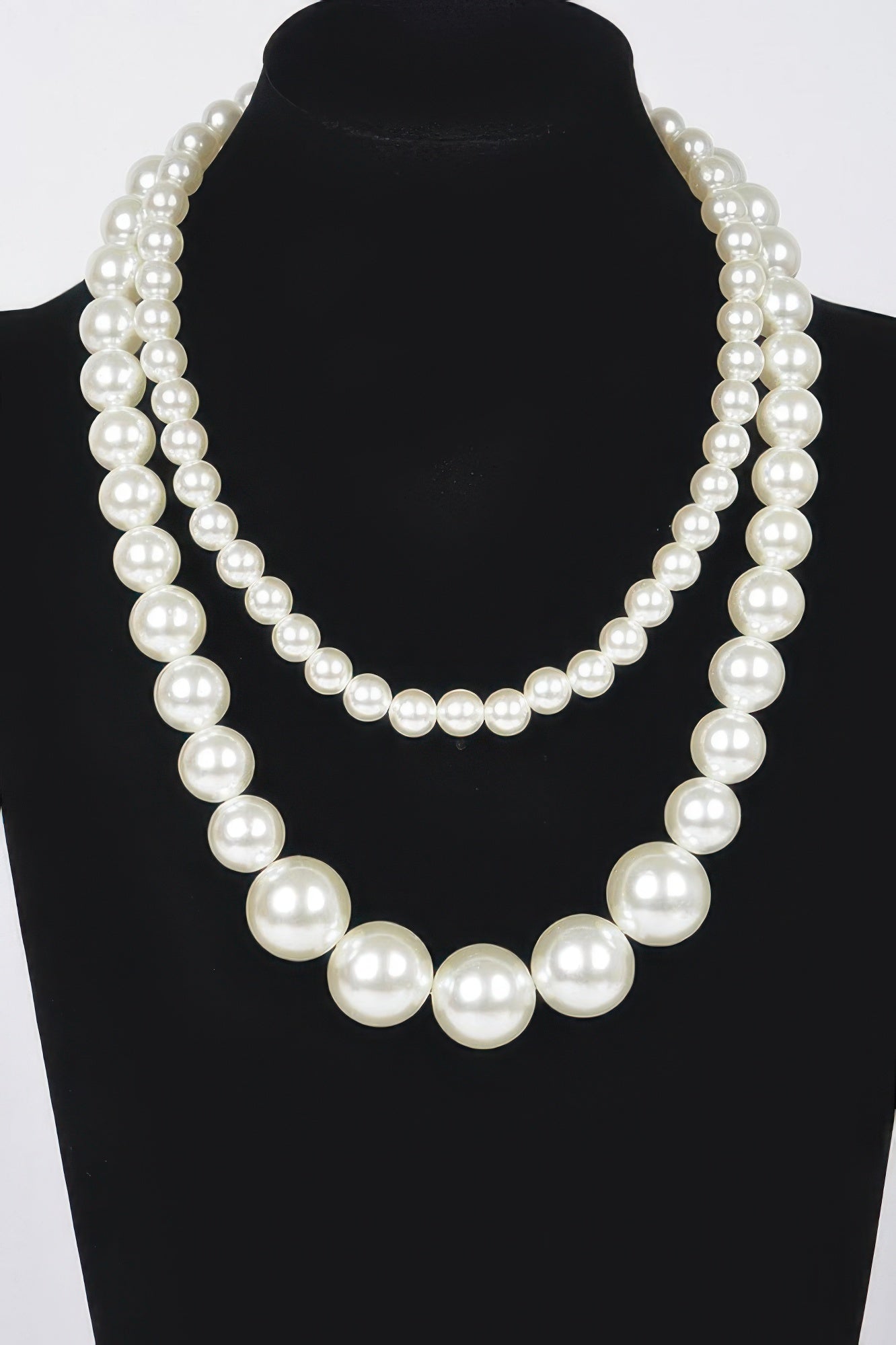 PARK AVENUE Double Layered Faux Pearl Necklace: BYMANYC ® New York