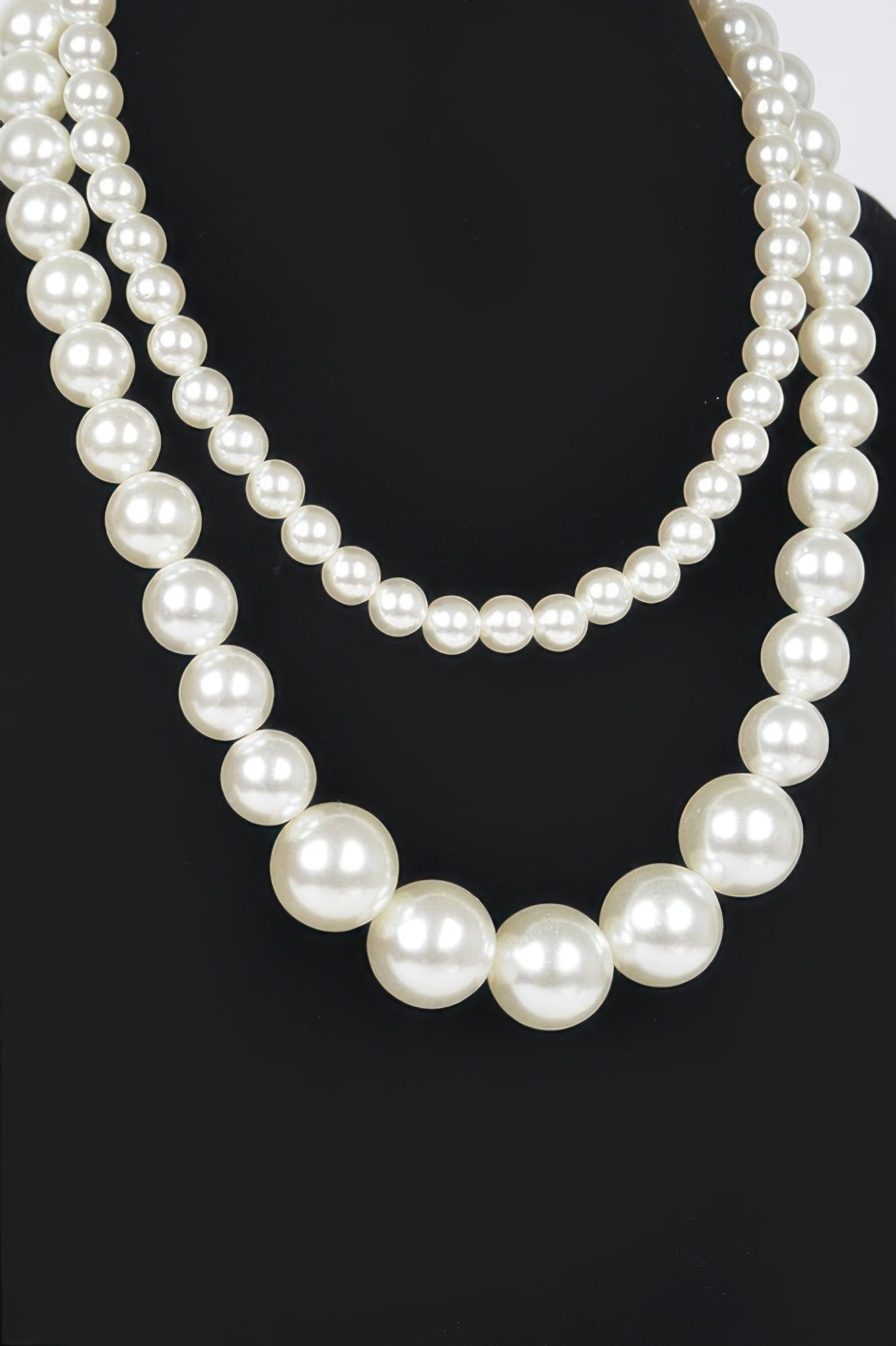 PARK AVENUE Double Layered Faux Pearl Necklace: BYMANYC ® New York