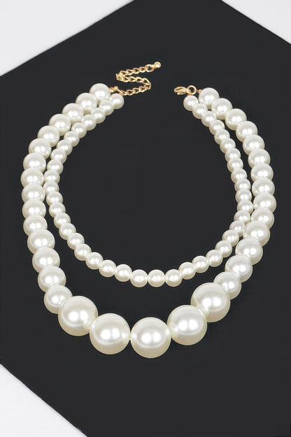 PARK AVENUE Double Layered Faux Pearl Necklace: BYMANYC ® New York