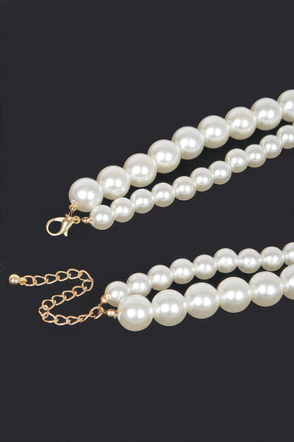 PARK AVENUE Double Layered Faux Pearl Necklace: BYMANYC ® New York