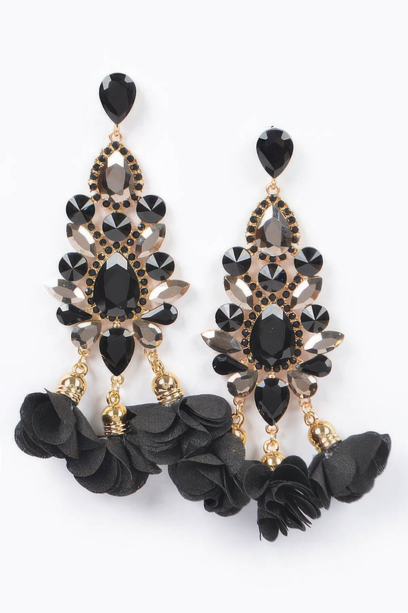 PARK AVENUE Multi Rhinestone Flower Drop Earrings: BYMANYC ® New York
