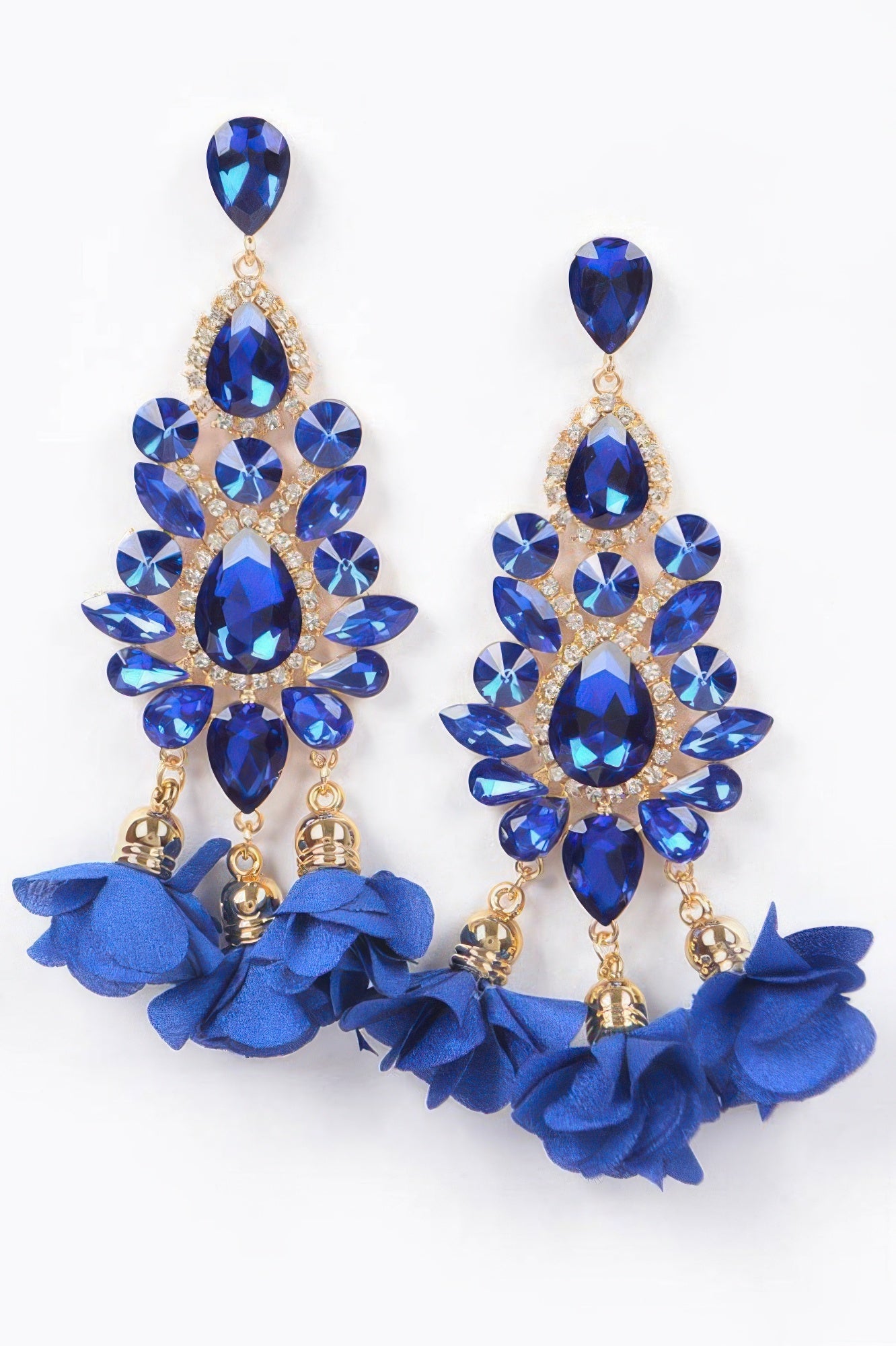 PARK AVENUE Multi Rhinestone Flower Drop Earrings: BYMANYC ® New York